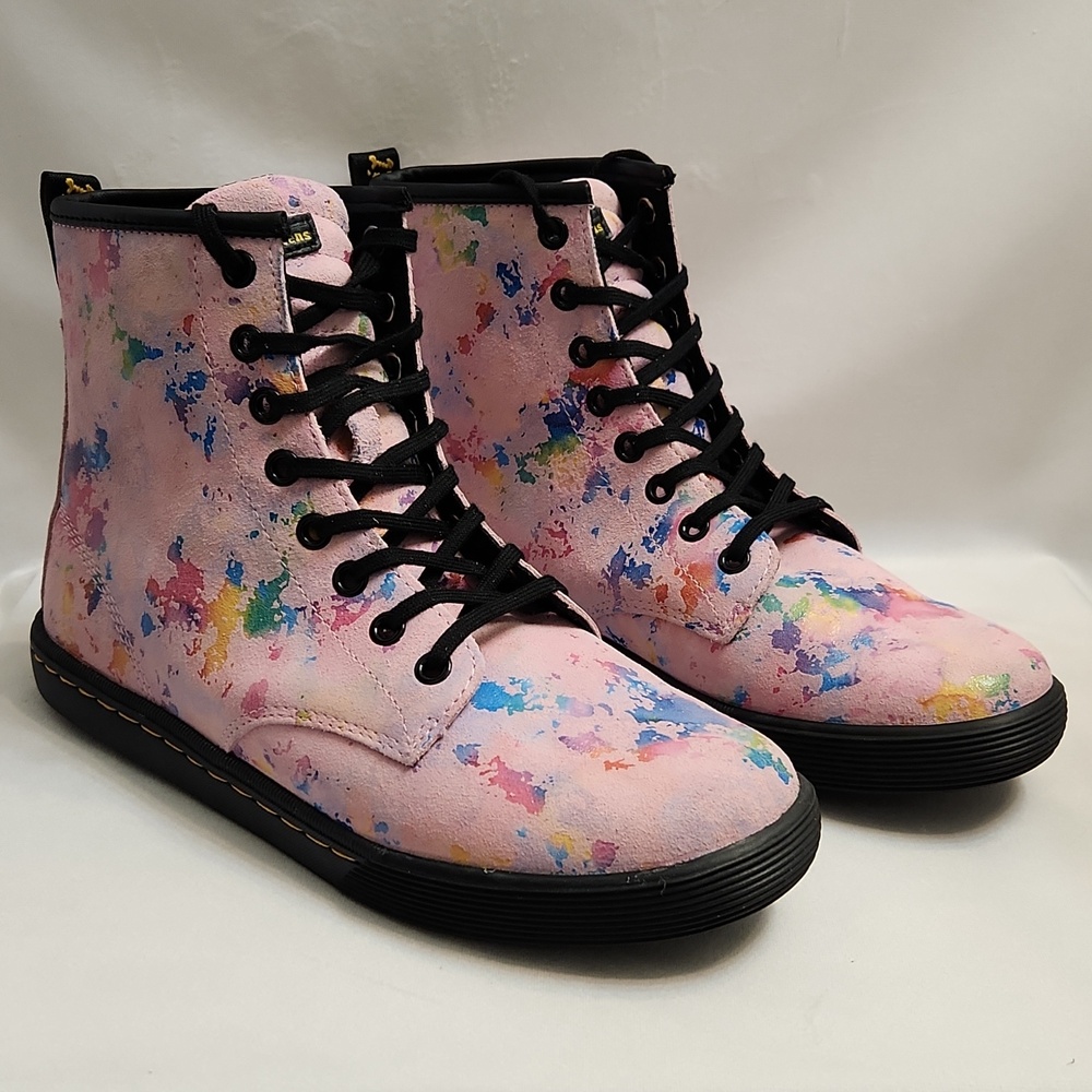Dr. Martens Sheridan Confetti Suede Casual  Rainbow Boots (W Size 8) - Picture 3 of 15
